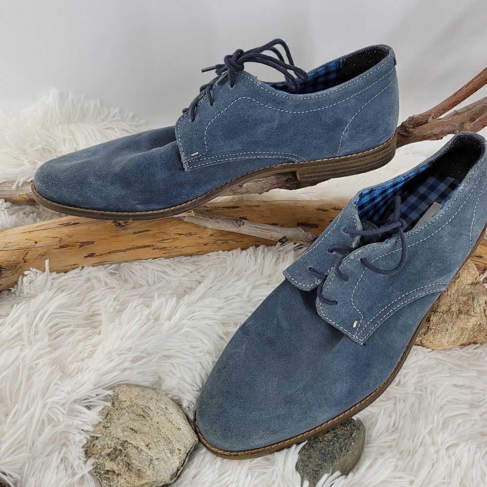 Ben Sherman blue suede Oxford shoes